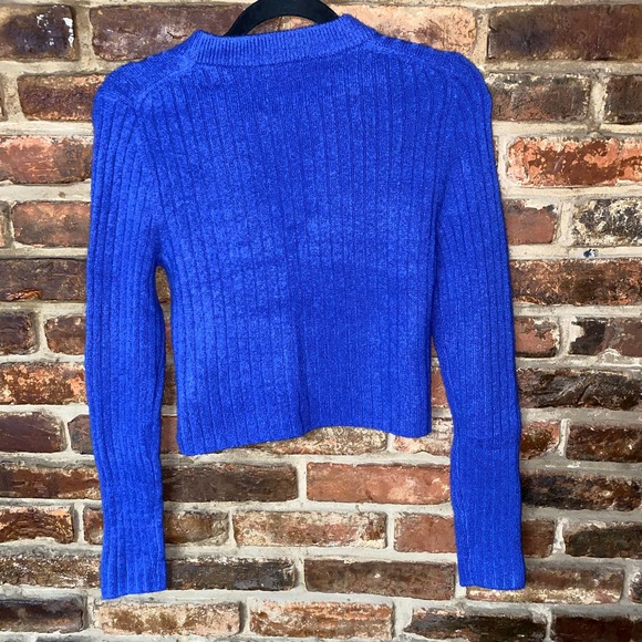 Madewell Voyage Blue Readfield Pullover Crop Sweater Women's Size Medium - Picture 6 of 6